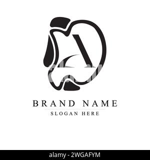 initials letter DA logo design vector illustration template, Initial letter DA logo Stock Vector