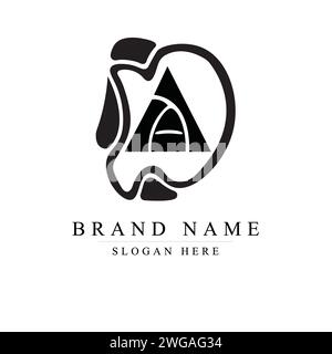 Creative DA letter vector logo design, AD Monogram vector sign, DA Character logotype symbol Stock Vector