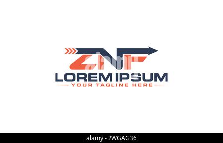 ZNF Letter logo Design. Stock Vector