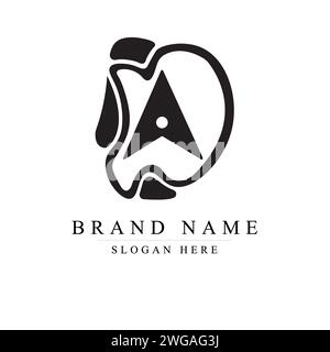 Creative DA letter vector logo design, AD Monogram vector sign, DA Character logotype symbol Stock Vector