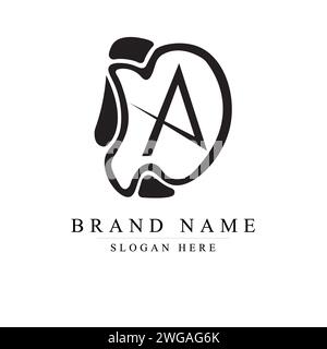 Creative DA letter vector logo design, AD Monogram vector sign, DA Character logotype symbol Stock Vector