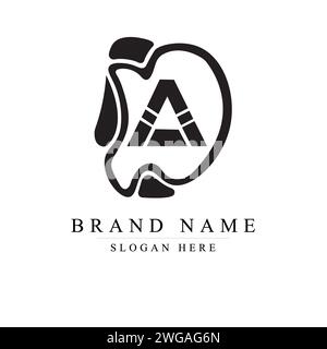 Modern and unique letter DA, AD initials logo design, Initial lowercase letter logo DA Stock Vector