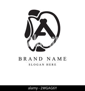 Modern and unique letter DA, AD initials logo design, Initial lowercase letter logo DA Stock Vector