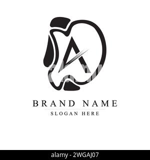 DA apple logo. Logo design letter DA, Elegant modern, AD Vector template Stock Vector