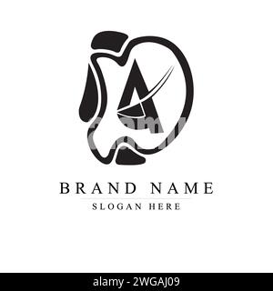 DA apple logo. Logo design letter DA, Elegant modern, AD Vector template Stock Vector