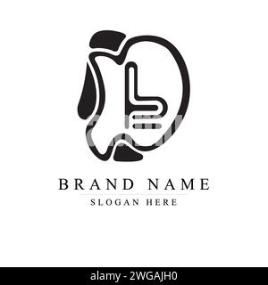 initials letter DB logo design vector illustration template, Initial letter DB logo Stock Vector
