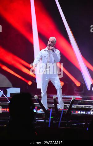 LEON, MEXICO - FEB 03. American 90s pop band Backstreet boys performing live for more than 30,000 attenders during Feria de Leon at Foro Mazda as part of DNA World Tour on February 3, 2024 in Leon, Mexico. ( Credit: JVMODEL/Alamy Live News Stock Photo