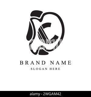 initials letter DC logo design vector illustration template, Initial letter DC logo Stock Vector