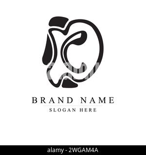 initials letter DC logo design vector illustration template, Initial letter DC logo Stock Vector