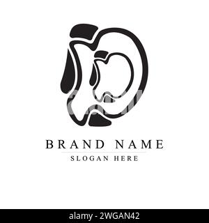 DD Cooperation Abstract Vector Sign, DD Symbol or Logo Template. Hand Shake Incorporated in Letter DD Concept Stock Vector