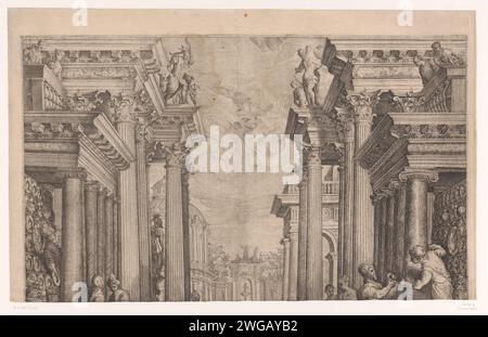 Wedding in Kana, M. Preyss, After Andrea Michieli, 1594 print At a set ...