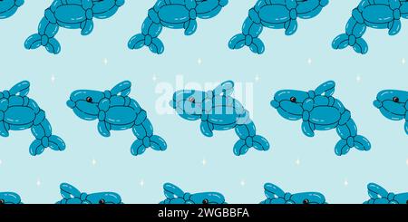 Seamless pattern with dolphin balloons Stock Vector