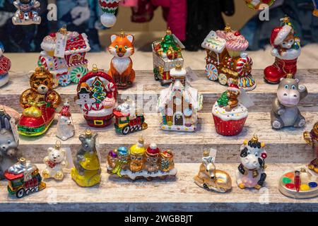 Christmas baubles for sale in Tallinn, Estonia Stock Photo