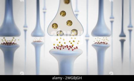 3D illustration of brain neurons. 3D illustration. Stock Photo