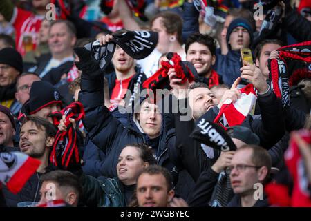 ©PHOTOPQR/VOIX DU NORD/Thierry Thorel ; 03/02/2024 ; Fribourg en Brisgau, le 3 fevrier 2024 - rencontre de la Bundesliga a l'Europa Park Stadion entre le Sc Freiburg et le VfB Stuttgart - Photo : Thierry Thorel / La Voix du Nord  Freiburg im Breisgau, February 3, 2024 - Bundesliga match at the Europa Park Stadion between SC Freiburg and VfB Stuttgart - Stock Photo