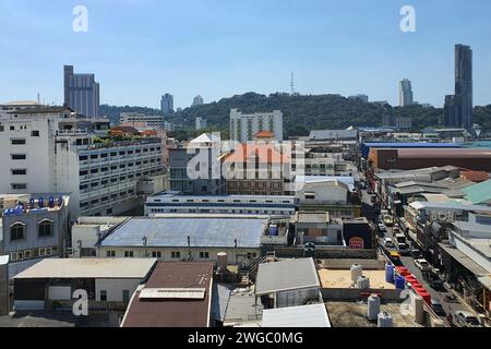 Pattaya, Thailand - January 10, 2024: Aerial view of Pattaya City, Sattahip District, Chon Buri, Thailand Stock Photo