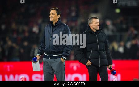 Cologne, Germany. 03rd Feb 2024.  Sky Moderator Sebastian Hellmann und Lothar Matthäus  1. FC Köln - Eintracht Frankfurt 03.02.2024   Copyright (nur f Stock Photo