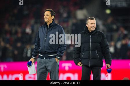 Cologne, Germany. 03rd Feb 2024.  Sky Moderator Sebastian Hellmann und Lothar Matthäus  1. FC Köln - Eintracht Frankfurt 03.02.2024   Copyright (nur f Stock Photo