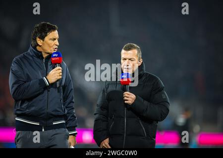 Cologne, Germany. 03rd Feb 2024.  Sky Moderator Sebastian Hellmann und Lothar Matthäus  1. FC Köln - Eintracht Frankfurt 03.02.2024   Copyright (nur f Stock Photo