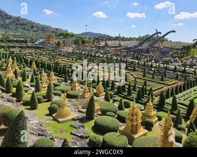 Pattaya, Thailand - December 10, 2023: Nong Nooch Tropical Botanical Garden, Pattaya, Thailand in a sunny day Stock Photo