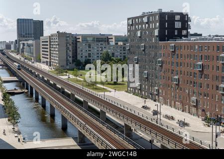 Moderne Architektur und Metro, Stadtteil Orestadt (¯restad,) Amager ...