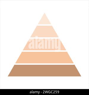 Pyramid chart, graphic, diagram, training. Flat vector illustration. Stock Vector