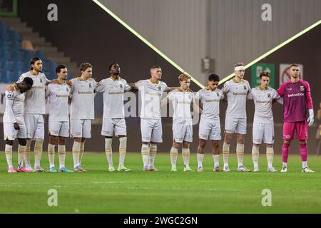 Arnhem, Netherlands. 04th Feb, 2024. ARNHEM, NETHERLANDS - FEBRUARY 4: players of Go Ahead Eagles during the Dutch Eredivisie match between Vitesse and Go Ahead Eagles at Gelredome on February 4, 2024 in Arnhem, Netherlands. (Photo by Henny Meijerink/BSR Agency) Credit: BSR Agency/Alamy Live News Stock Photo