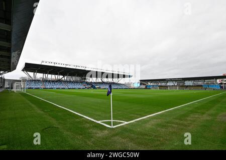 Manchester, UK. 04th Feb, 2024. A general view of Joie Stadium ahead of the match, during the The FA Women's Super League match Manchester City Women vs Leicester City Women at Joie Stadium, Manchester, United Kingdom, 4th February 2024 (Photo by Cody Froggatt/News Images) in Manchester, United Kingdom on 2/4/2024. (Photo by Cody Froggatt/News Images/Sipa USA) Credit: Sipa USA/Alamy Live News Stock Photo