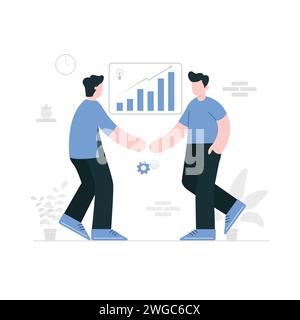 Business cooperation illustration concept with partner Stock Vector