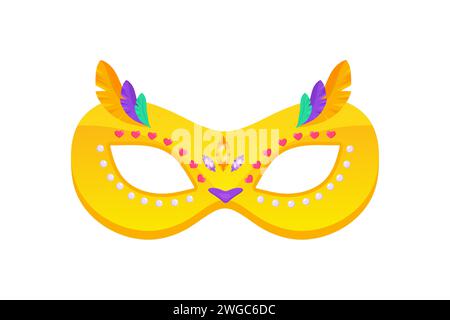 Carnival owl mask for carnival, masquerade, purim and mardi gras. On a white isolated background  vector Stock Vector