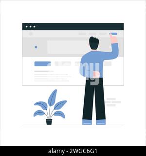 manually usability testing illustration concept Stock Vector