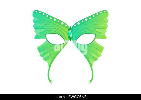 Carnival butterfly mask for carnival, masquerade, purim and mardi gras. On a white isolated background vector Stock Vector