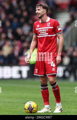 Middlesbrough, UK. 04th Feb, 2024. Dan Barlaser of Middlesbrough during the Sky Bet Championship match Middlesbrough vs Sunderland at Riverside Stadium, Middlesbrough, United Kingdom, 4th February 2024 (Photo by Mark Cosgrove/News Images) in Middlesbrough, United Kingdom on 2/4/2024. (Photo by Mark Cosgrove/News Images/Sipa USA) Credit: Sipa USA/Alamy Live News Stock Photo