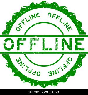 Grunge green offline word rubber seal stamp on white background Stock ...