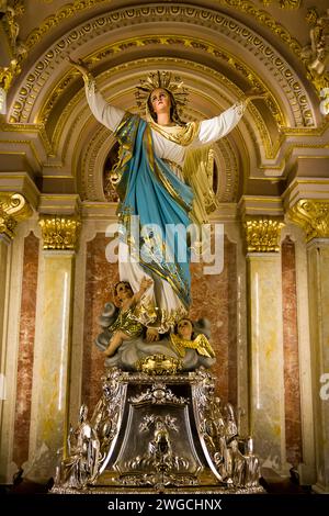 Statue of Our Lady of the Assumption in Rabat Cathedral on the island of Gozo (Malta) Stock Photo