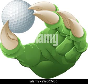 Golf Ball Claw Cartoon Monster Animal Hand Stock Vector