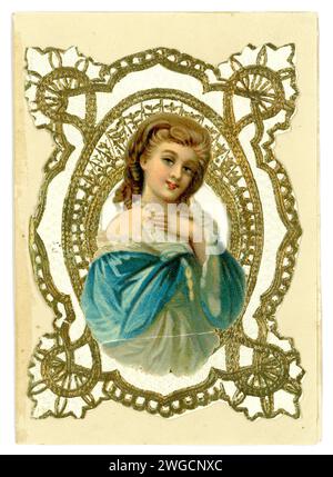 Original Victorian embossed greetings card, message is do Not Forget Me. U.K. circa 1890. Stock Photo