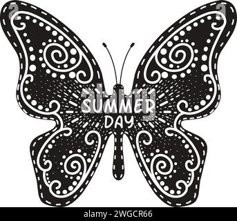 Flying butterfly, summer day.Vector illustration. Stock Vector