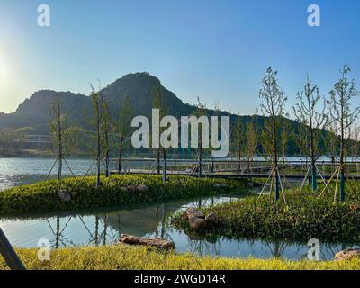 Suzhou, China, Chinese Environmental Urban Project ,'Suzhou Museum West', Construction Site, in Town Center, suzhou gardens Scenic View, china local Stock Photo