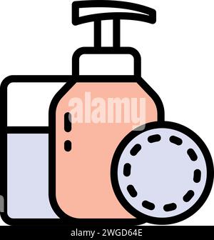 Makeup Remover icon vector image. Can also be used for web apps, mobile apps and print media. Simple Art Style Design Isolated On White Background Stock Vector