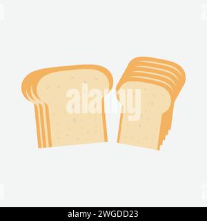 Sandwich with fried egg and bread toast, collection of wheat sandwiches vector illustration, with butter, fried eggs, cheese, Breakfast concept toast. Stock Vector