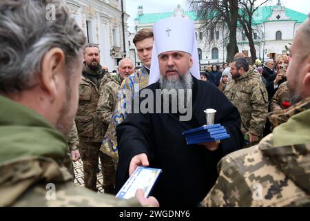 Non Exclusive: KYIV, UKRAINE - FEBRUARY 2, 2024 - Primate of the Orthodox Church of Ukraine, Metropolitan of Kyiv and All Ukraine His Beatitude Epipha Stock Photo