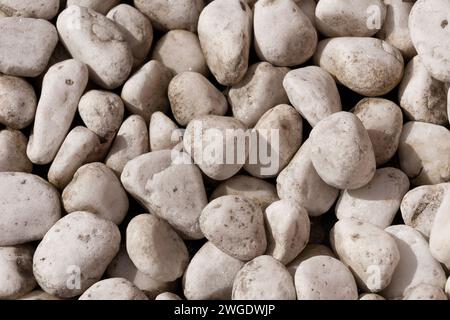 White and grey pebbles as background Stock Photo