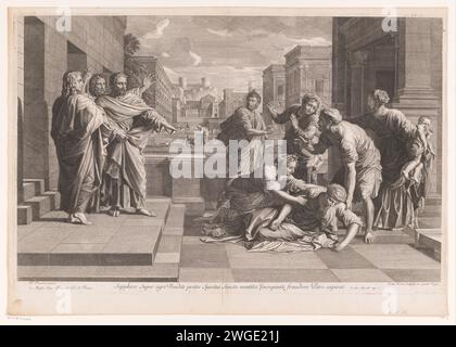 Nicolas Poussin - The Death of Sapphira Stock Photo - Alamy