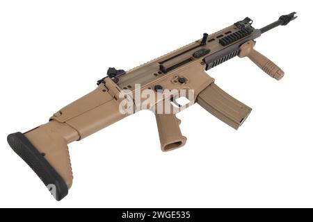 Modern army assault rifle isolated on a white background Stock Photo