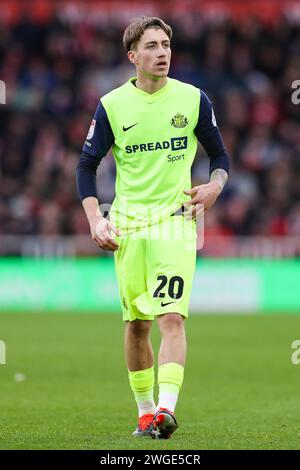 Middlesbrough, UK. 04th Feb, 2024. Sunderland midfielder Jack Clarke (20) during the Middlesbrough FC v Sunderland AFC sky bet EFL Championship match at the Riverside Stadium, Middlesbrough, England, United Kingdom on 4 February 2024 Credit: Every Second Media/Alamy Live News Stock Photo