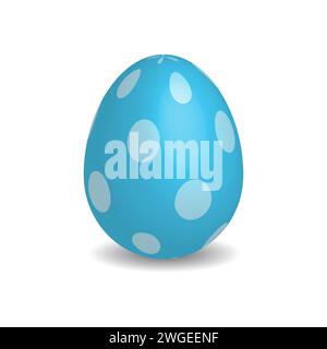 Simple blue Easter egg with white dots Stock Vector