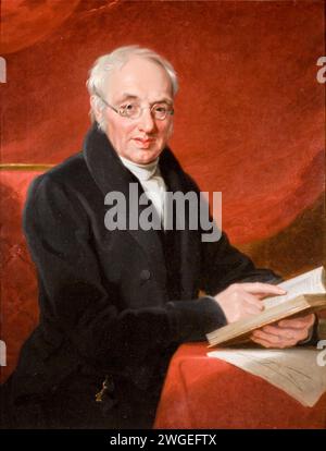 Portrait of English mathematician and schoolmaster Thomas Wright Hill by portrait artist Mary Martha Pearson 1831 Stock Photo