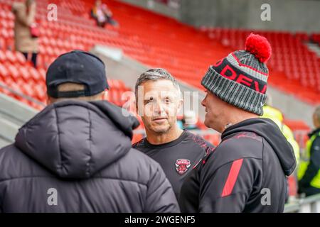 St Helens, United Kingdom, 4th February 2024. Paul Rowley pre game of the Betfred Super League Friendly St Helens vs Salford Red Devils at Totally Wicked Stadium, St Helens, United Kingdom, 4th February 2024 Credit: James Giblin/Alamy Live News Stock Photo