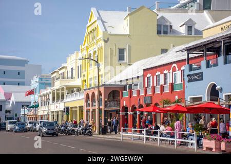 Front Street, City of Hamilton, Pembroke Parish, Bermuda Stock Photo